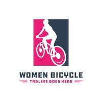 logo della bicicletta da donna moderna vettore