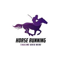 moderno logo del cavallo in corsa vettore