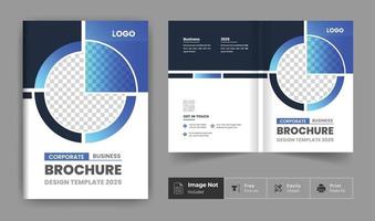 brochure aziendale design modello di copertina colorato creativo moderno bi-fold brochure presentazione aziendale tema astratto uso multiuso vettore