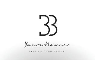 bb lettere logo design sottile. concetto creativo semplice lettera nera. vettore