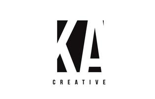 ka ka logo lettera bianca con quadrato nero. vettore
