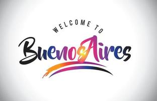 buenosaires benvenuto al messaggio in viola vivaci colori moderni. vettore