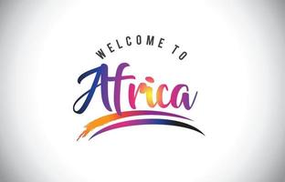 africa benvenuto al messaggio in viola vivaci colori moderni. vettore