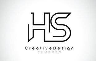 disegno del logo della lettera hs hs nei colori neri. vettore