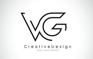 disegno del logo della lettera vg vg nei colori neri. vettore