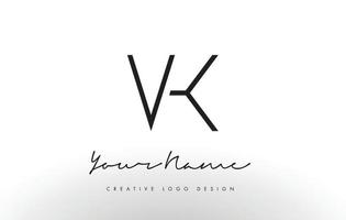 vk lettere logo design sottile. concetto creativo semplice lettera nera. vettore