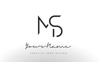 ms lettere logo design sottile. concetto creativo semplice lettera nera. vettore