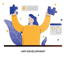 concetto di sviluppo di app di illustrazione vettoriale