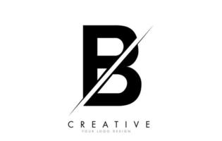 b lettera logo design con un taglio creativo. vettore