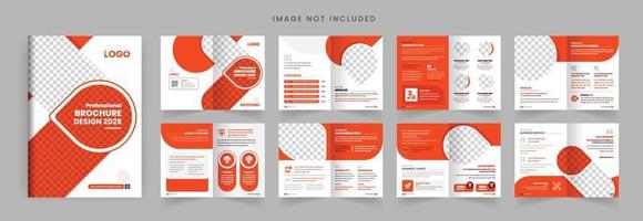 Modello di brochure di 16 pagine. progettazione del layout delle pagine del profilo, brochure aziendale minimalista di forma moderna e colorata o modello di relazione annuale tema di progettazione astratta