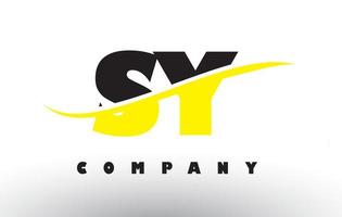 logo lettera sy sy nero e giallo con swoosh. vettore