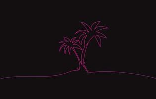 disegno schizzo di due palme da cocco rosa. vettore