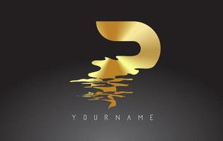 p lettera logo design con illustrazione vettoriale effetto acqua.