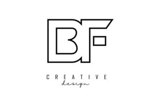 logo di lettere bf di contorno con un design minimalista. logo della lettera geometrica. vettore