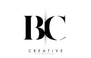 bc bc lettera logo con design creativo taglio ombra. vettore