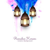 Priorità bassa religiosa dell&#39;acquerello di Ramadan Kareem astratta vettore