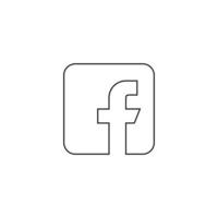 icona della linea del logo di facebook vettore