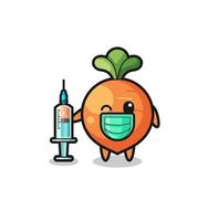 mascotte della carota come vaccinatore vettore