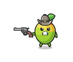 il mango cowboy che spara con una pistola vettore