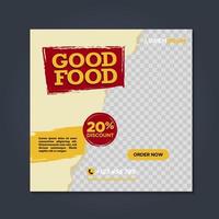 ristorante cibo social media banner post modello di progettazione vettore