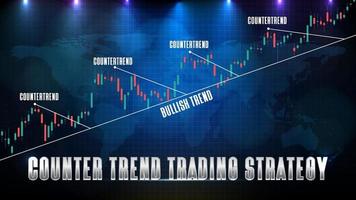 sfondo astratto della strategia di trading in controtendenza e del grafico grafico vettore