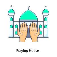luogo di culto per i musulmani che pregano lo stile del concetto di casa vettore