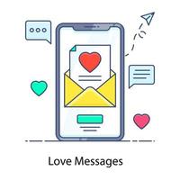 icona alla moda del messaggio d'amore comunicazione d'amore vettore