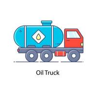 disegno dell'icona di stile vettoriale della petroliera della consegna del carburante in stile piatto alla moda