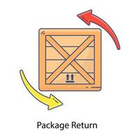 stile di vettore del concetto di restituzione del pacchetto