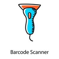 doodle design dell'icona dello scanner di codici a barre vettore modificabile