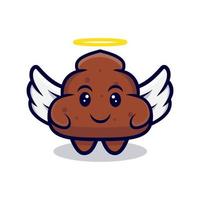 carino angelo cacca cartone animato icona vettore illustrazione