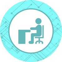 Seduto su Desk Icon Design vettore