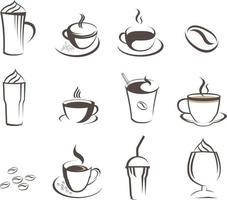 disegno dell'illustrazione del caffè bianco isolato vettore