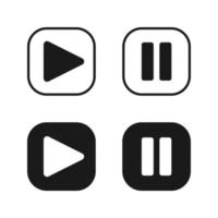 icona di vettore del pulsante di riproduzione. simbolo del pulsante di riproduzione video illustrazione vettoriale modificabile a colori