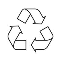 disegno del profilo del simbolo di riciclaggio, illustrazione vettoriale