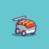 illustrazione di vettore di concetto di supercar di sushi