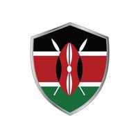 bandiera del kenya con cornice d'argento vettore