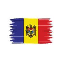 vettore di bandiera della Moldavia con stile pennello acquerello