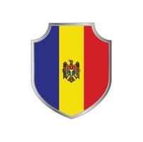 bandiera della Moldavia con cornice in metallo scudo vettore
