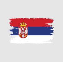 bandiera della serbia con stile pennello vettore