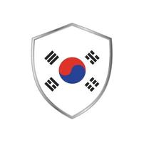 bandiera della corea del sud con cornice d'argento vettore