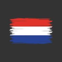 vettore di bandiera dei Paesi Bassi con stile pennello acquerello