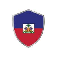bandiera di haiti con cornice d'argento vettore