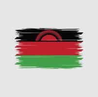 vettore di bandiera del malawi con stile pennello acquerello