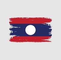 bandiera del laos con stile pennello vettore