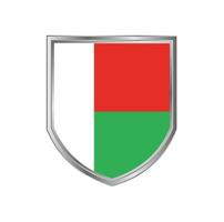 bandiera del madagascar con cornice in metallo scudo vettore