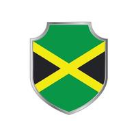bandiera della Giamaica con cornice in metallo scudo vettore