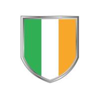 bandiera dell'Irlanda con telaio scudo in metallo vettore