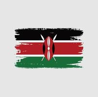 bandiera del kenya con stile pennello vettore