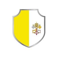 bandiera del vaticano con cornice in metallo scudo vettore